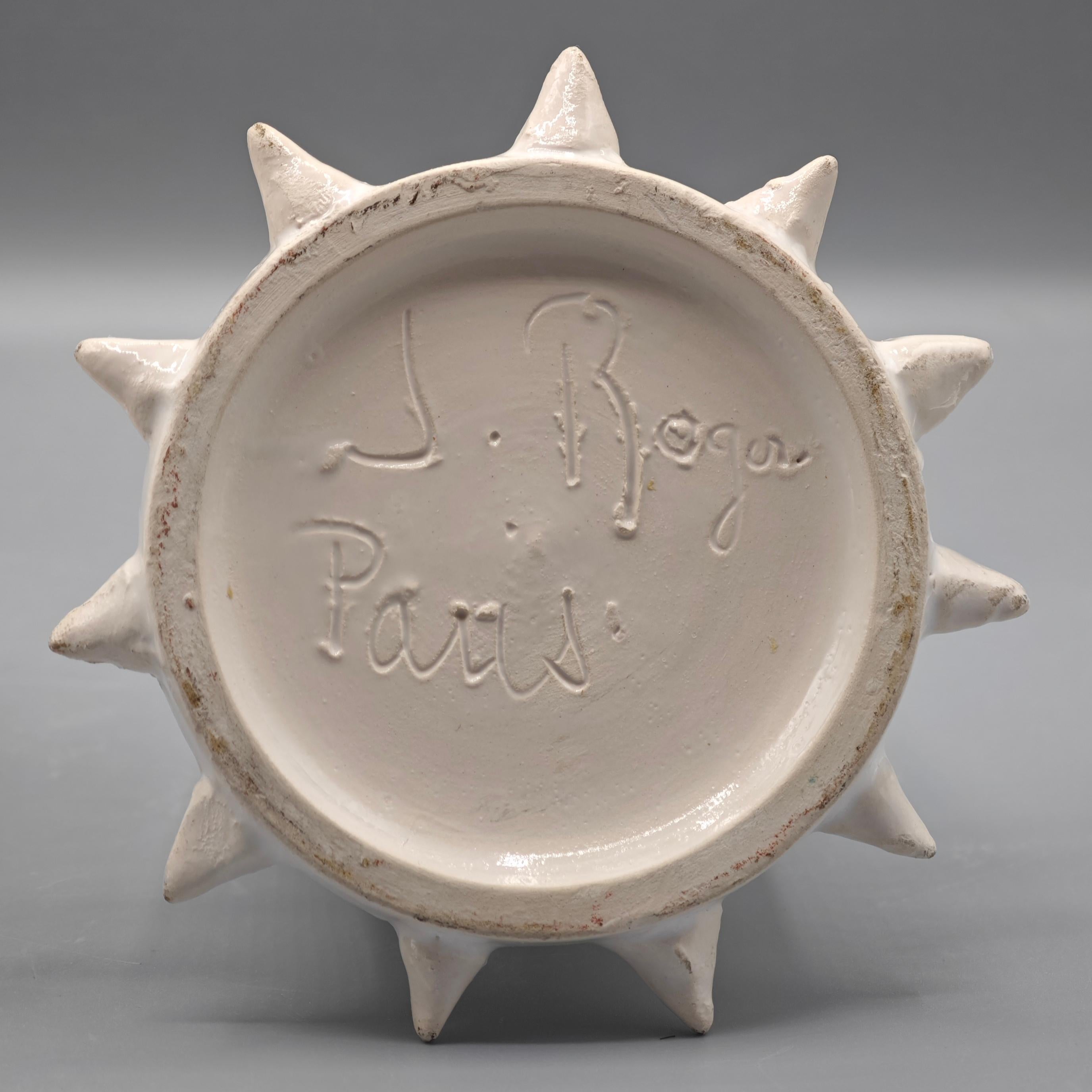 Ceramic Unusual and decorative Dog ceramic box , by Jean Roger For Sale