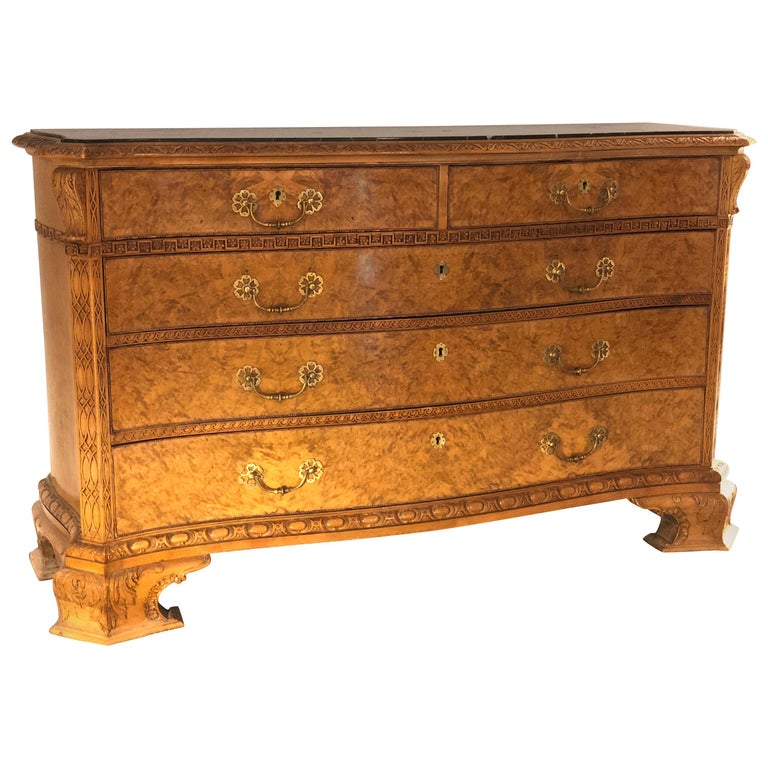 Unusual And Exotic 19th Century Chest Of Drawers With Burled Drawer Unusual And Exotic 19th Century Chest Of Drawers With Burled Drawer Faces For