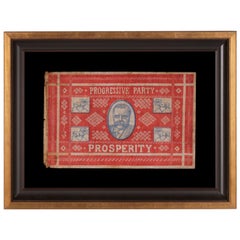 Unusual and Graphic Kerchief Style Parade Flag from Roosevelt's 1912 Campaign