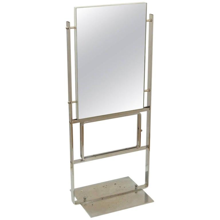 Unusual and Large Double-Sided Deco Display Mirror For Sale