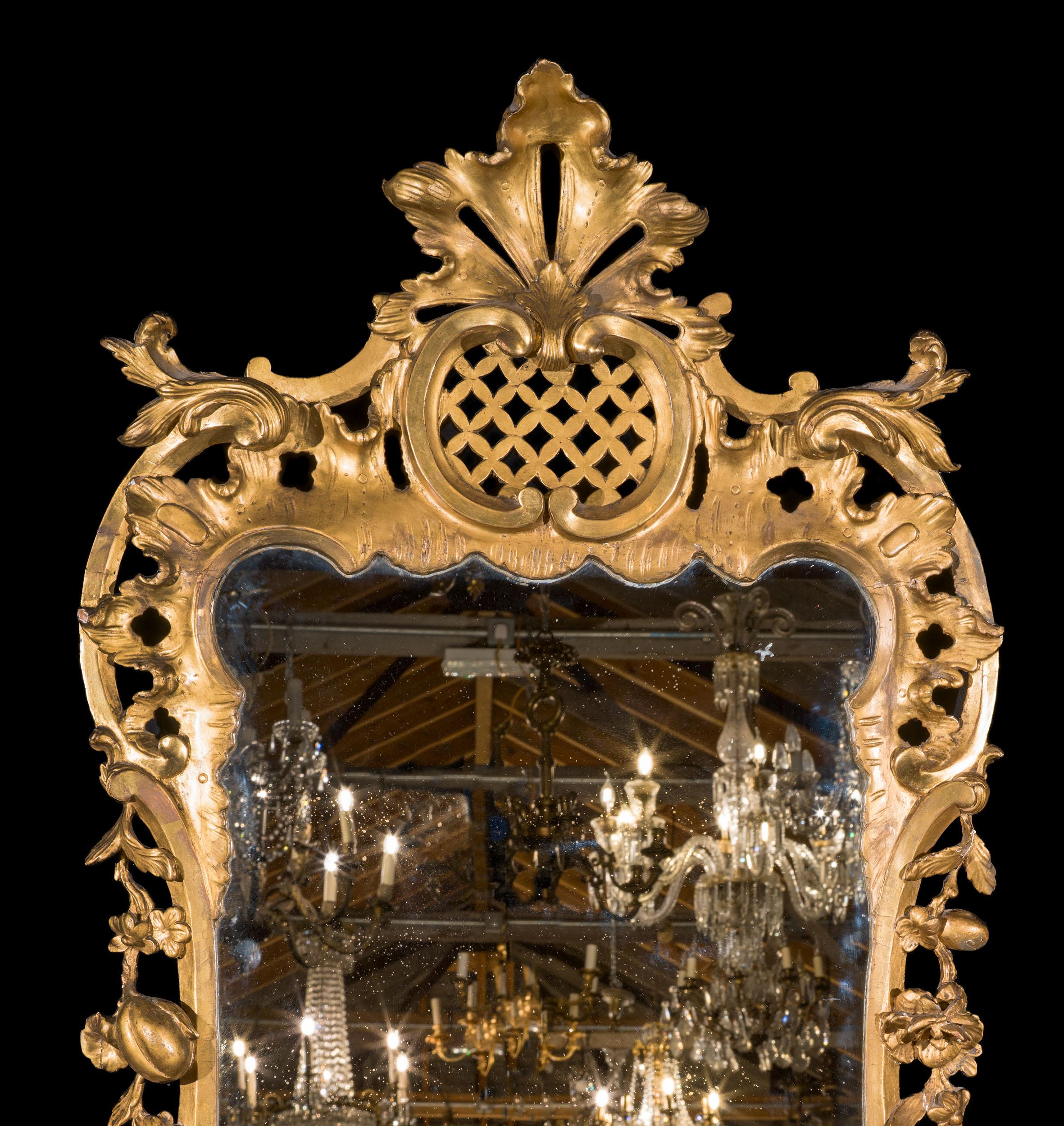 Late 18th Century Unusual and Large George III Rococo Mirror For Sale