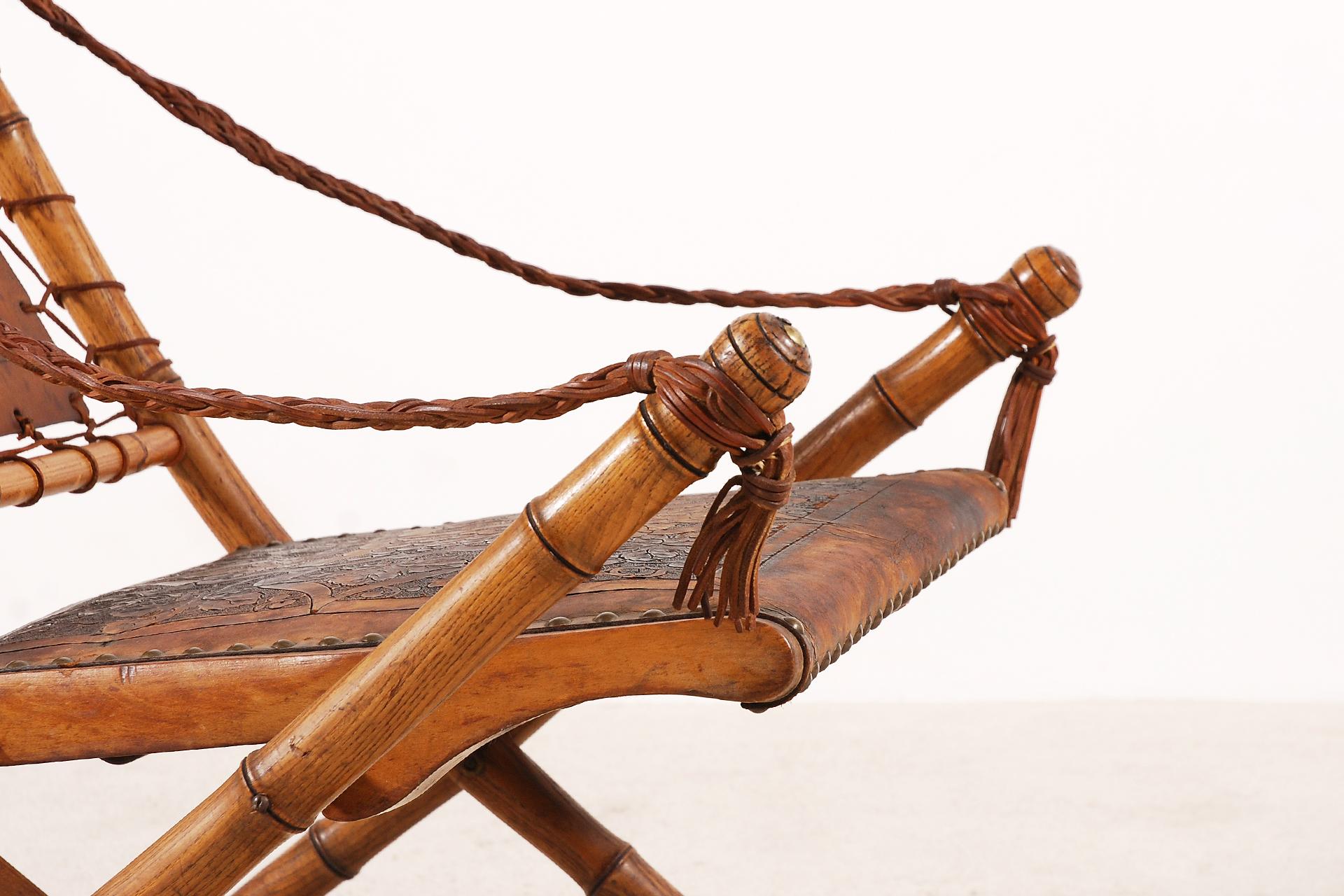 Unusual and Rare Folding Campaign Chair, France, 19th Century 1