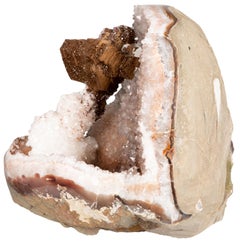 Unusual and Stunning Crystal Formation in White Quartz and Pyrite