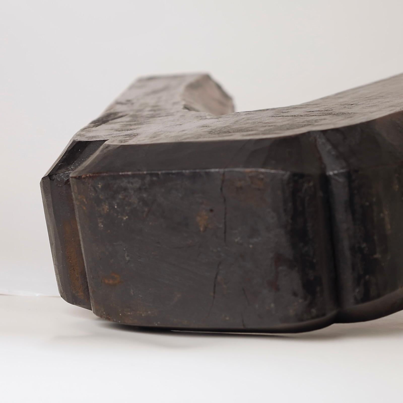 Unusual and Very Rare Edo Period Brazier Hook in Keyaki Wood, 19th Century For Sale 2