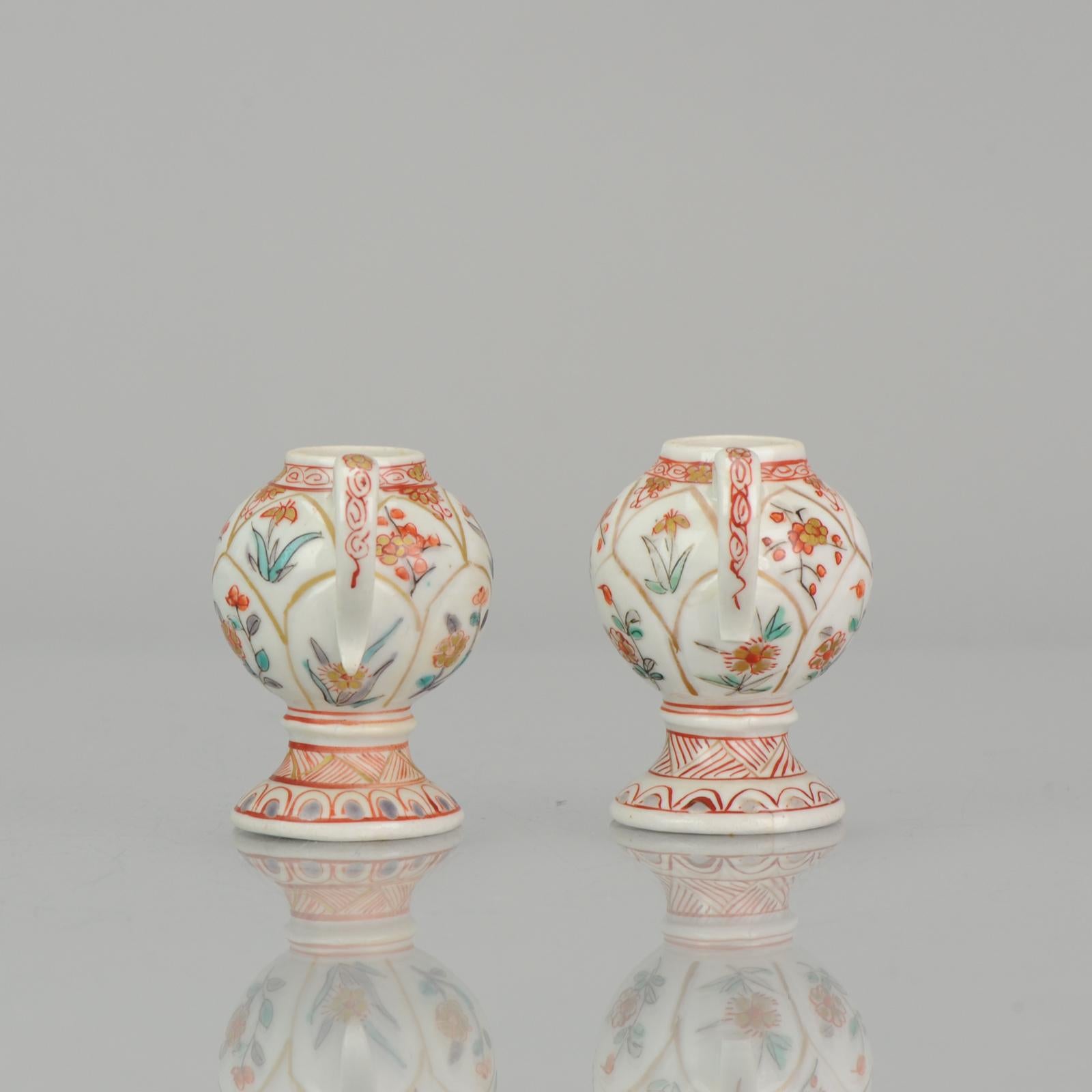 Porcelain Unusual Antique 1690-1720 Japanese Imari Mustard Pots Arita Edo Japan For Sale