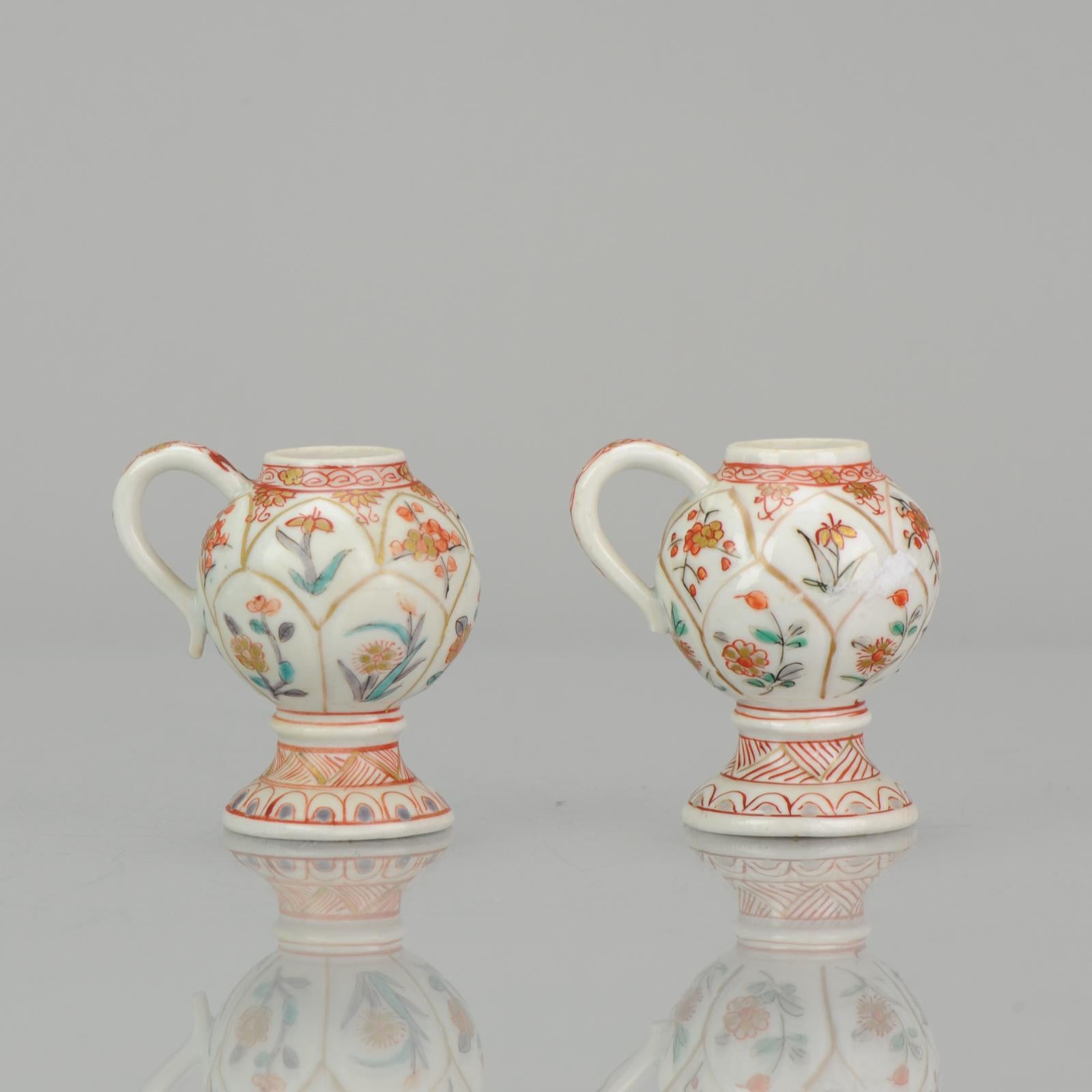 Porcelaine Inhabituels pots à moutarde japonais Imari 1690-1720 Arita Edo Japan en vente
