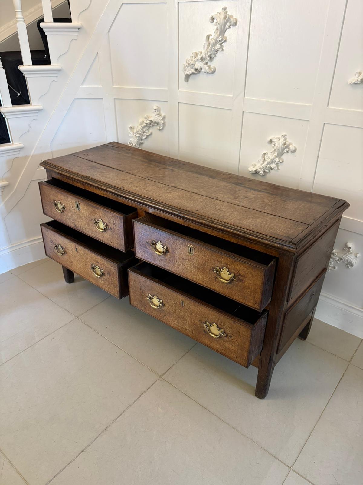 18th Century and Earlier Unusual Antique 18th Century Quality Oak Dresser Base For Sale