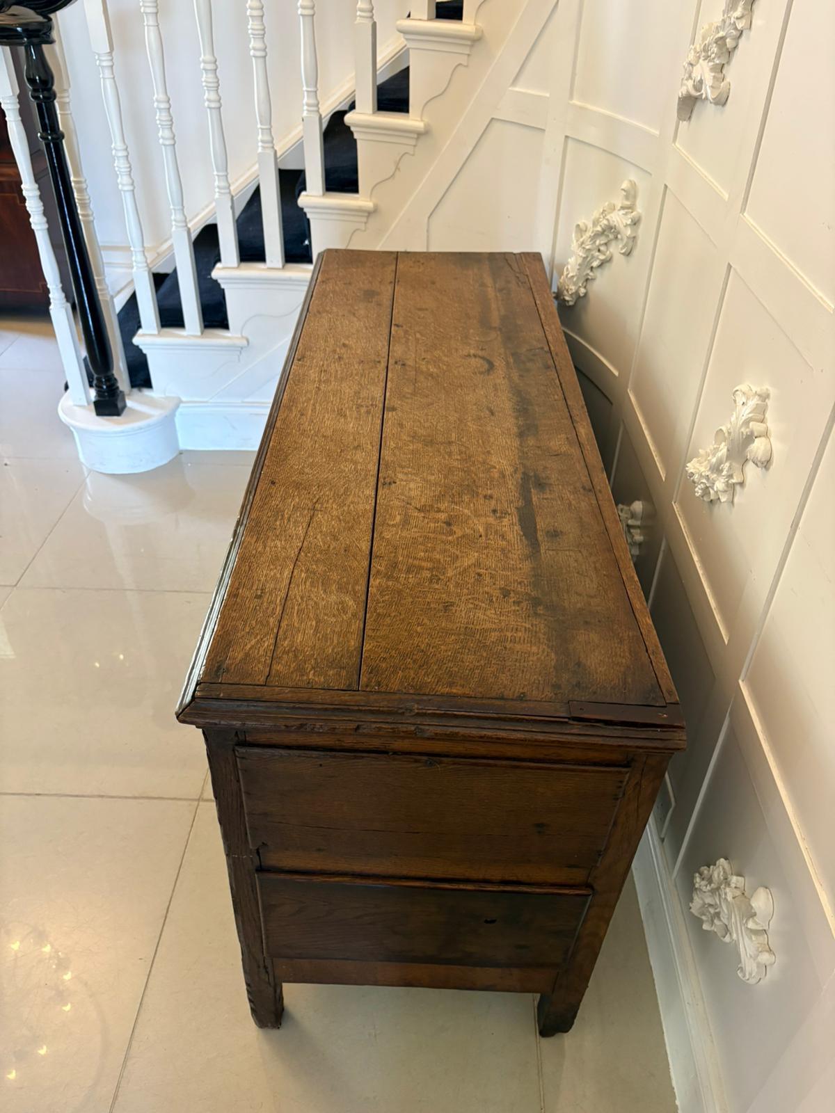 Unusual Antique 18th Century Quality Oak Dresser Base For Sale 1