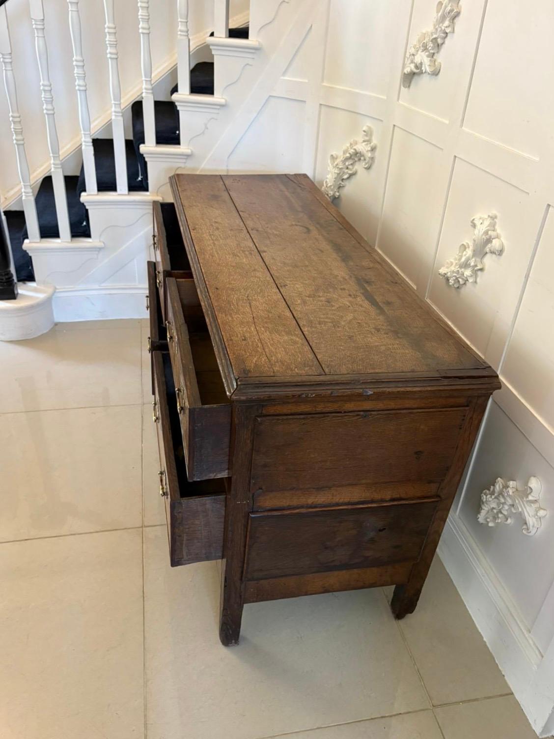 Unusual Antique 18th Century Quality Oak Dresser Base For Sale 2