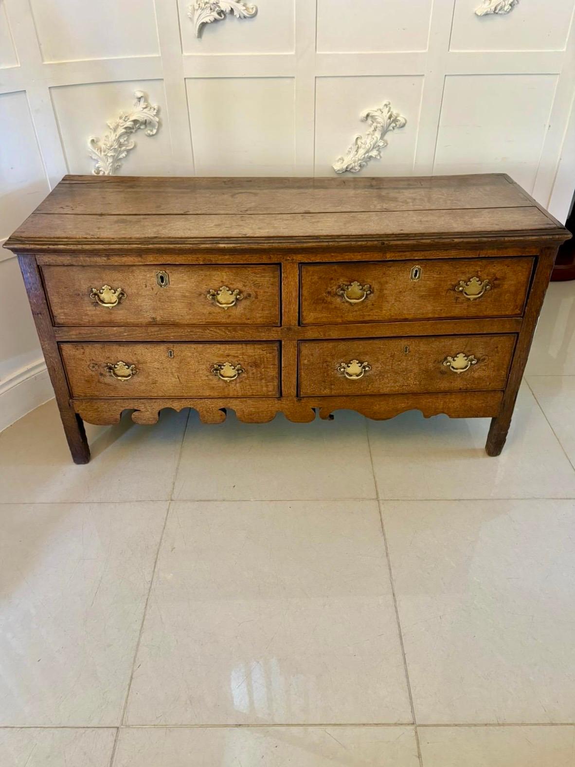 Unusual Antique 18th Century Quality Oak Dresser Base For Sale 3