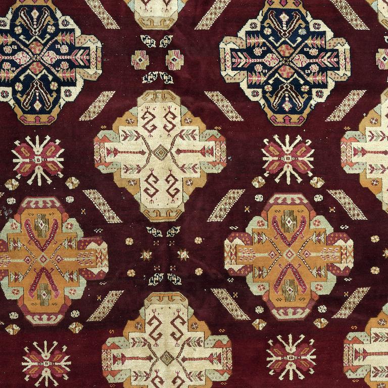 Indian Unusual Antique Agra Carpet For Sale