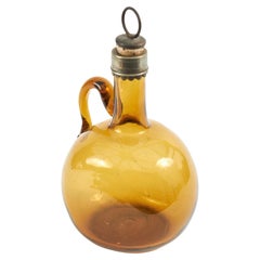 Unusual Antique Amber Glass Decanter