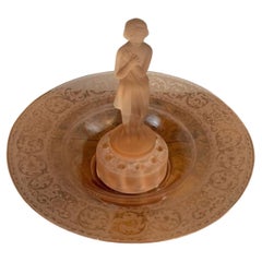 Unusual antique Art Deco quality glass centrepiece