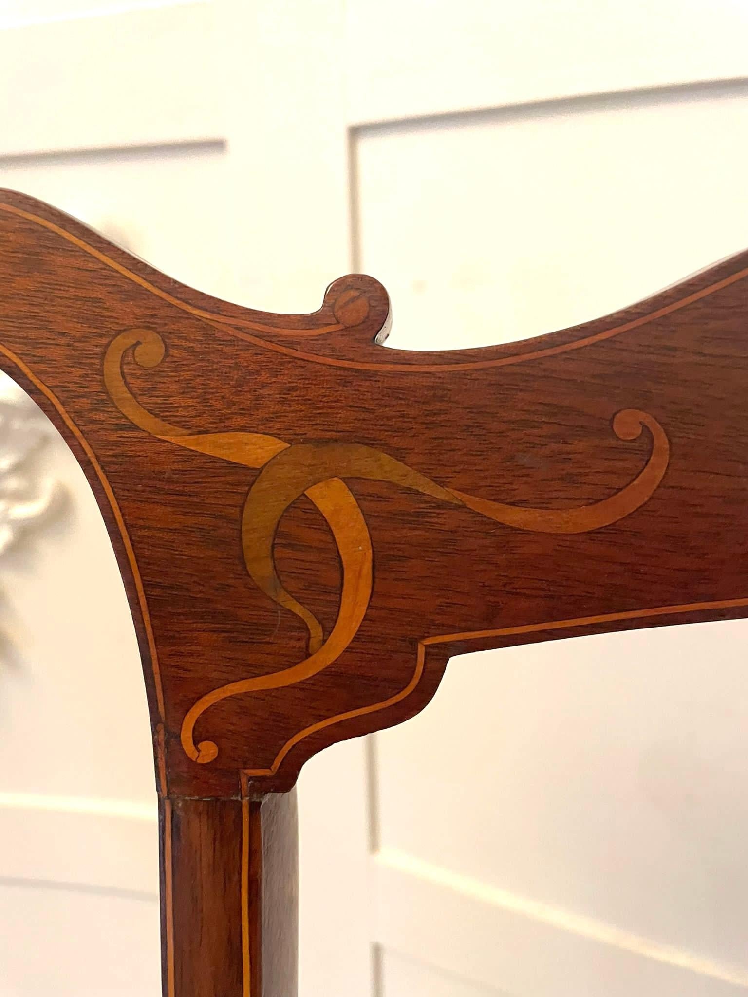 Unusual Antique Art Nouveau Quality Mahogany Inlaid Child’s Chair For Sale 9