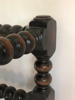 Unusual Antique Bobbin Turned Small Victorian Oak Coffee Table