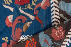 Unusual Antique Bulgarian Pictorial Kilim Rug, Border with Birds