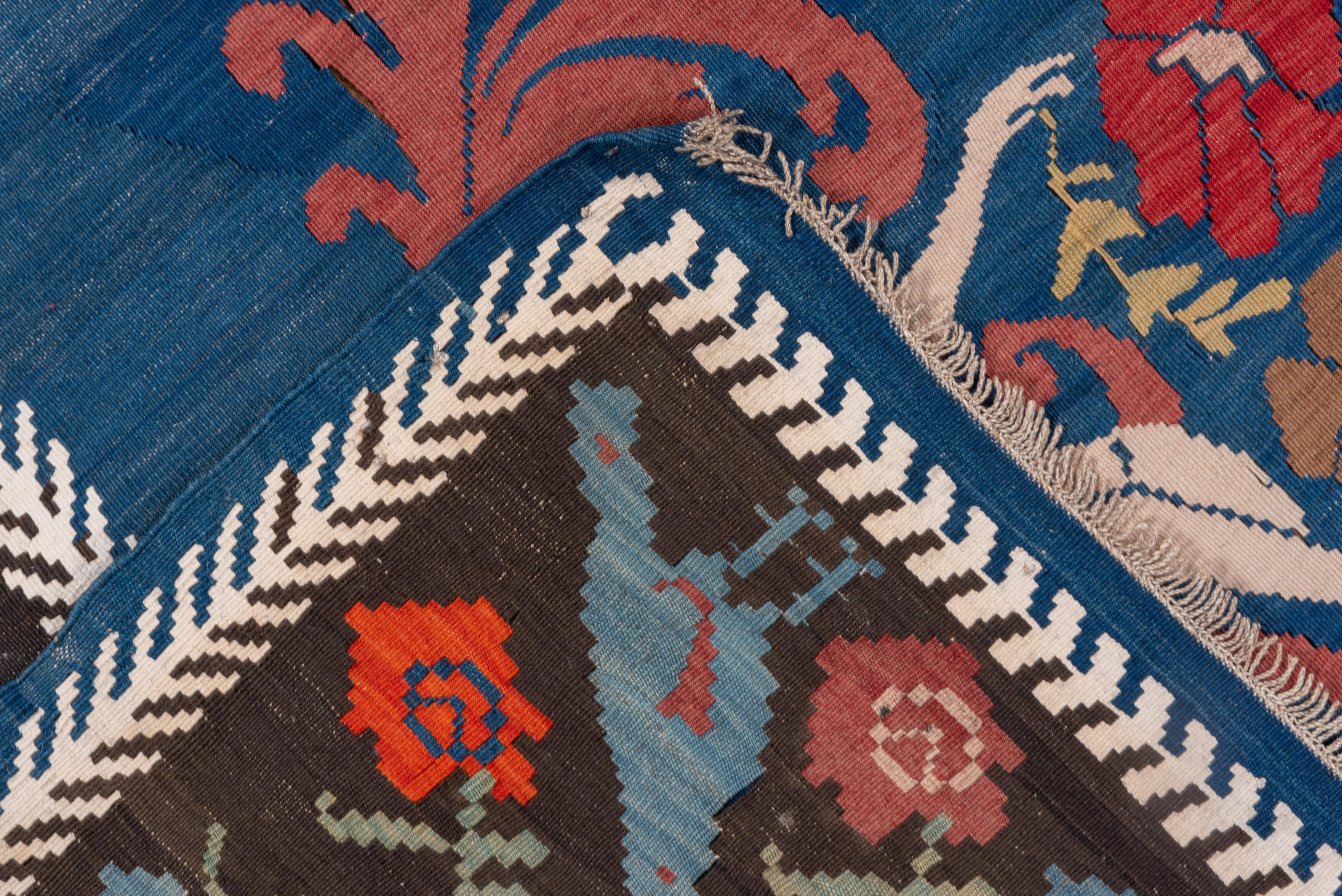 Ungewöhnlicher antiker bulgarischer malerischer Kelim-Teppich, Bordüre mit Vögeln im Angebot 1
