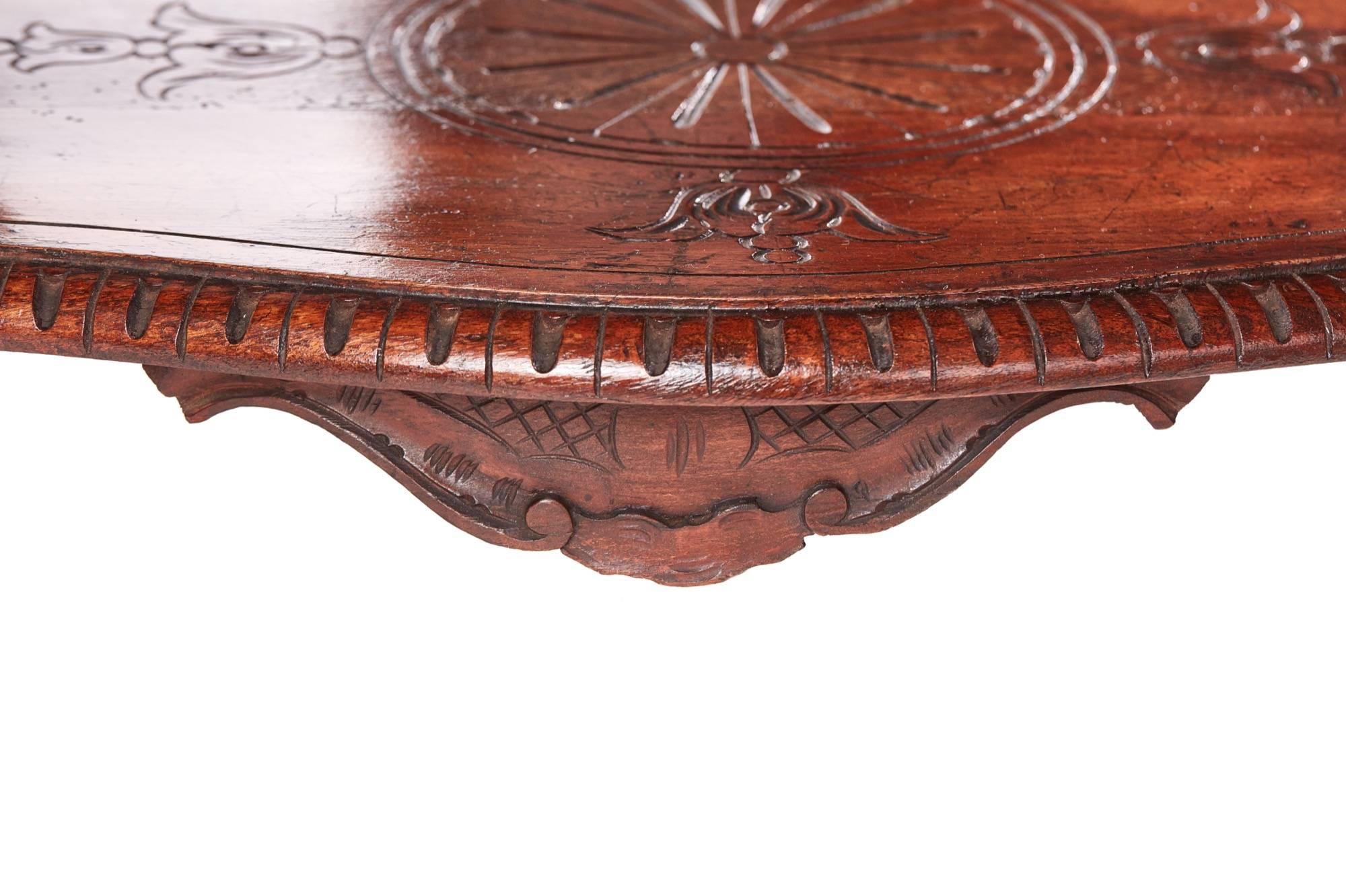 Unusual Antique Carved Oak Italian Centre Table For Sale 10