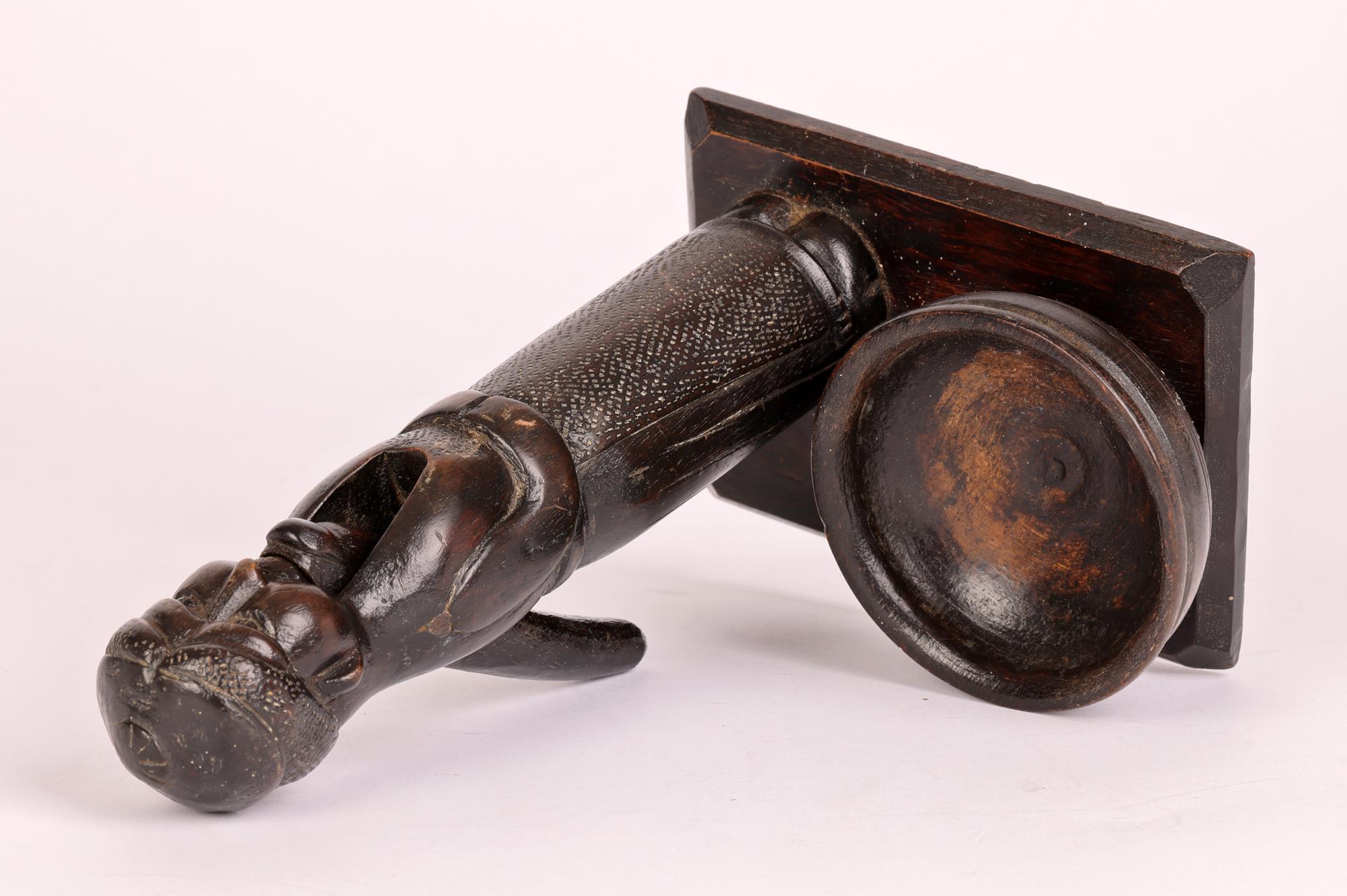 Unusual Antique Carved Wood Figural Nutcracker and Bowl In Good Condition For Sale In Bishop's Stortford, Hertfordshire