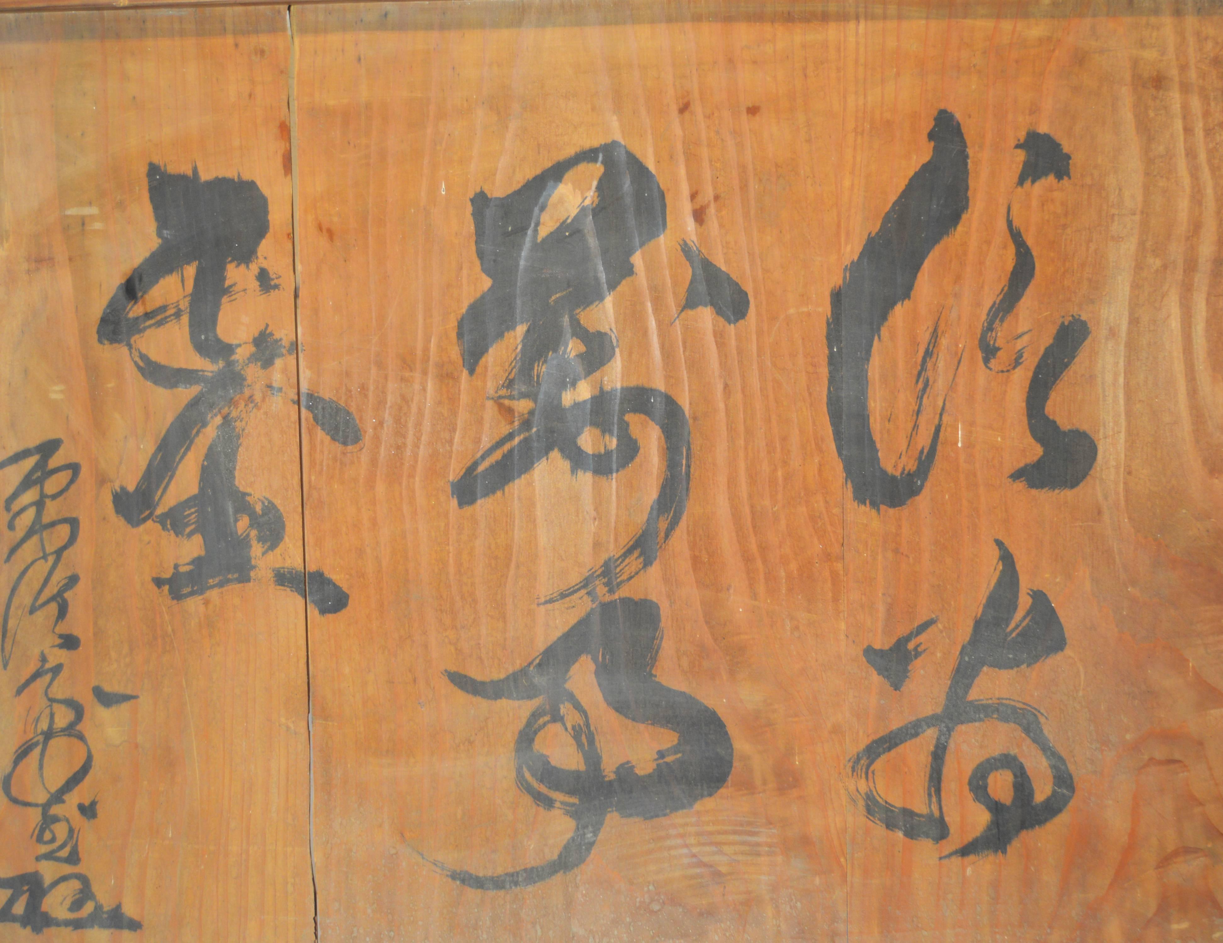 Unusual Antique Chinese Divider with Calligraphy For Sale 2