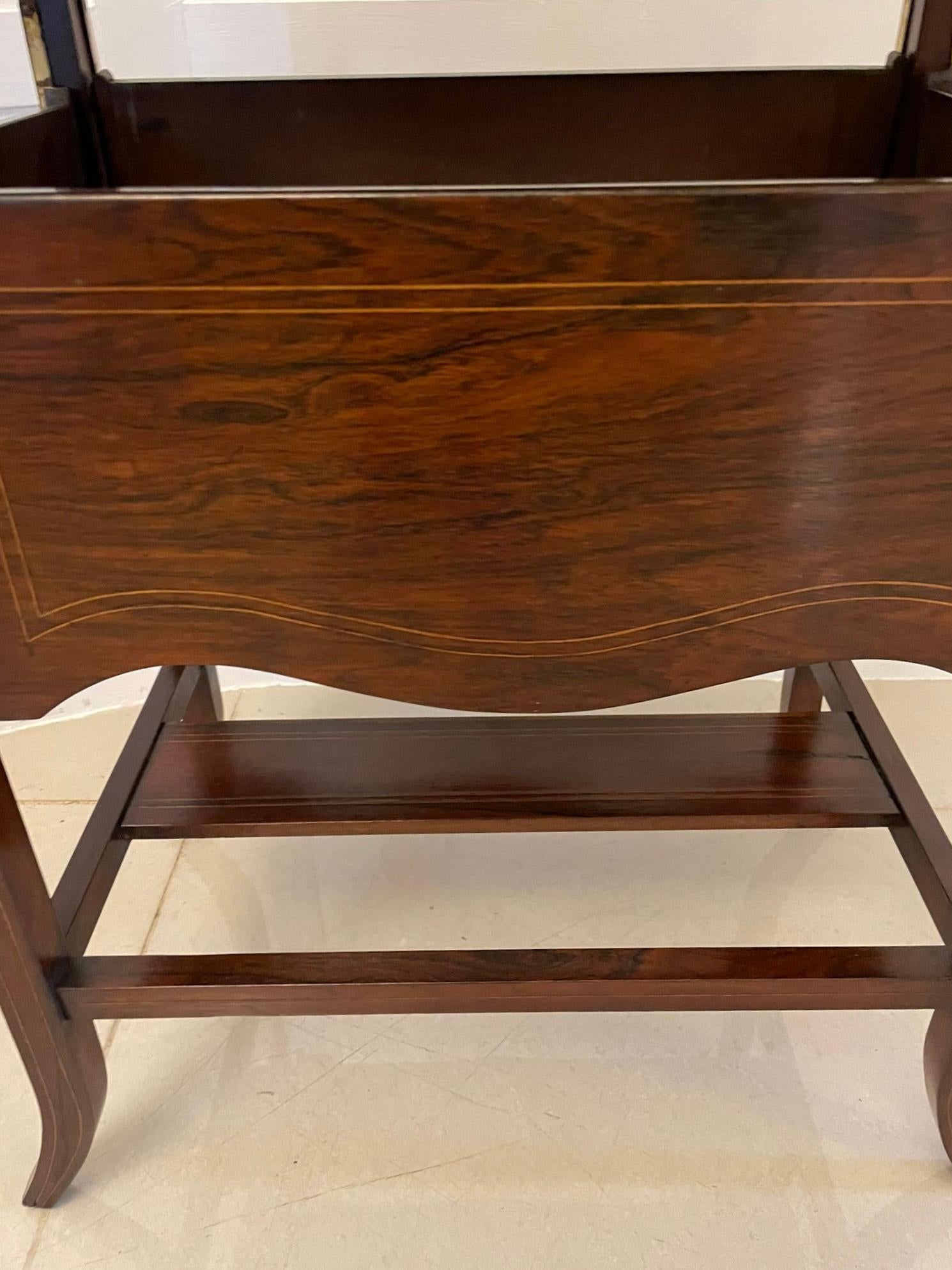 Unusual Antique Edwardian Inlaid Rosewood Centre/Side Table  For Sale 3