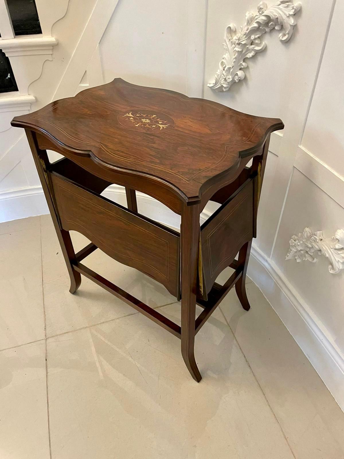 20th Century Unusual Antique Edwardian Inlaid Rosewood Centre/Side Table  For Sale