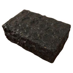 Ungewöhnliche antike edwardianische verschnörkelte schwarz lackierte Schmuckschatulle