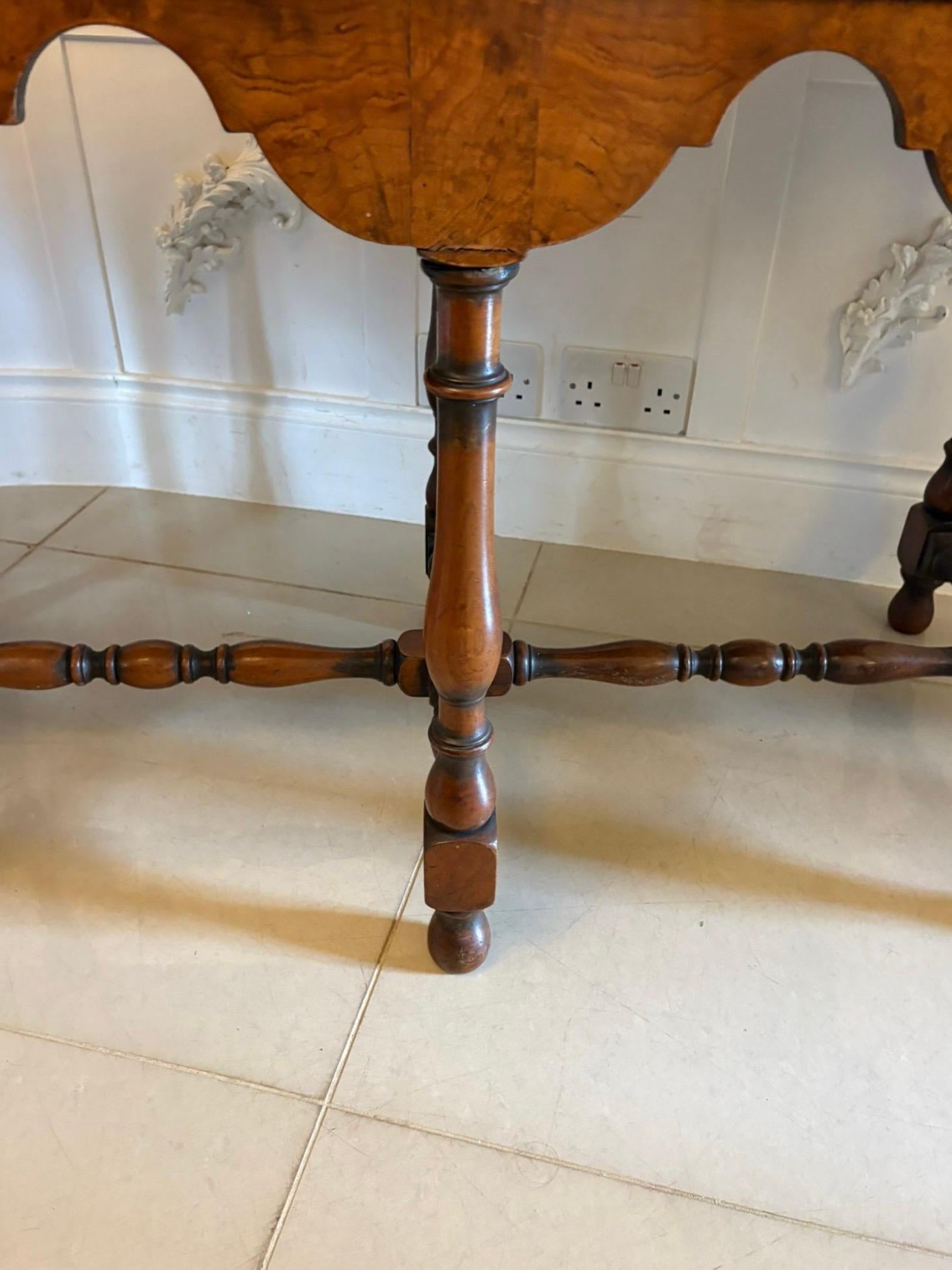Unusual Antique Edwardian Quality Burr Walnut Dresser Base In Good Condition For Sale In Suffolk, GB
