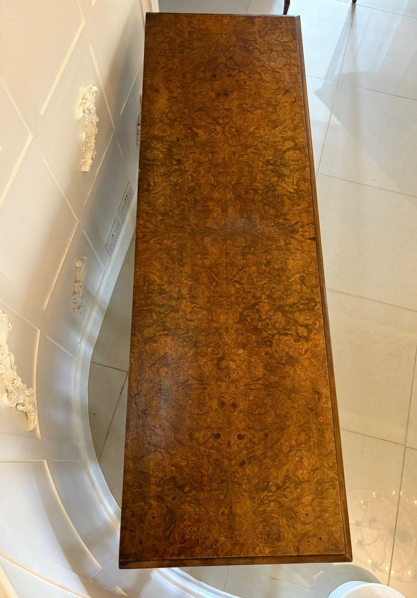 Unusual Antique Edwardian Quality Burr Walnut Dresser Base For Sale 1