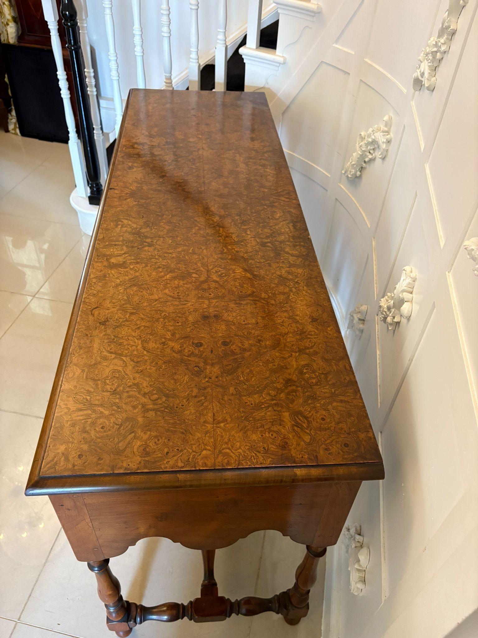Unusual Antique Edwardian Quality Burr Walnut Dresser Base For Sale 3