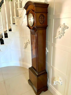 Unusual Antique Edwardian Quality Mahogany Marquetry Inlaid Grandmother Clock