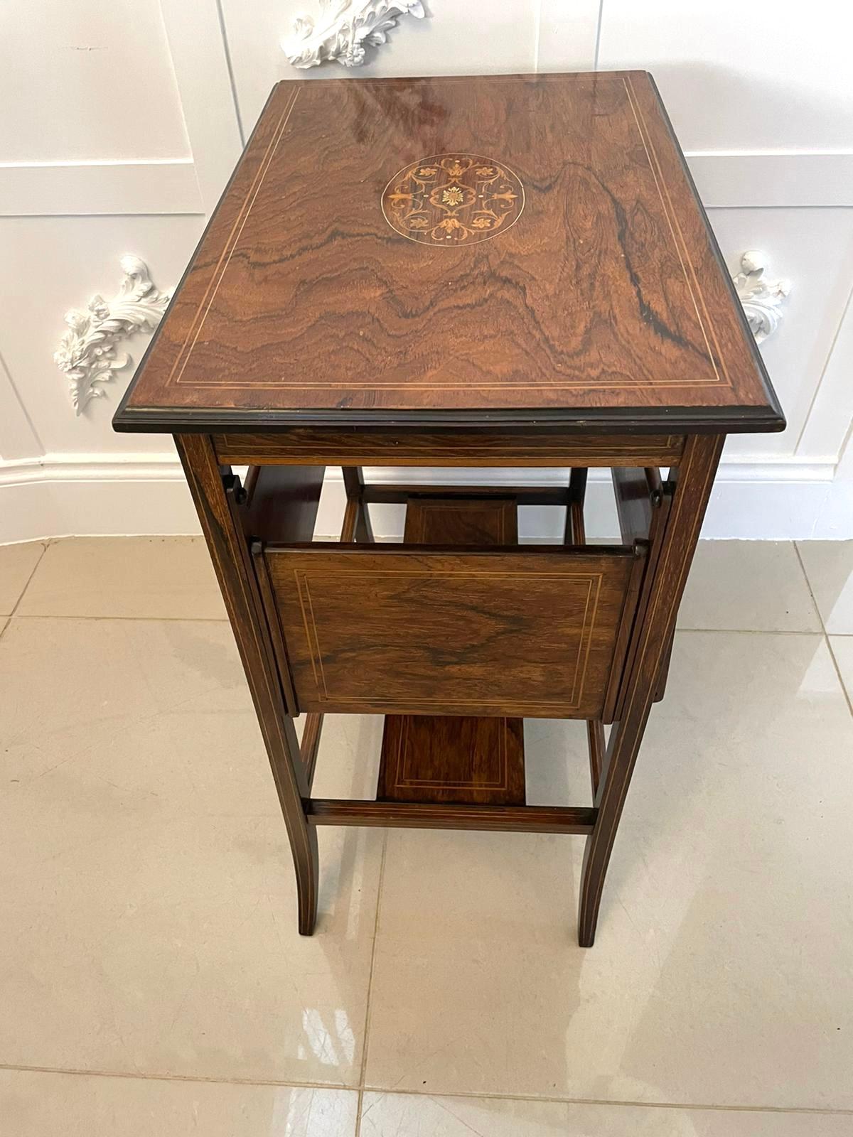 Early 20th Century Unusual Antique Edwardian Quality Rosewood Inlaid Centre Table For Sale