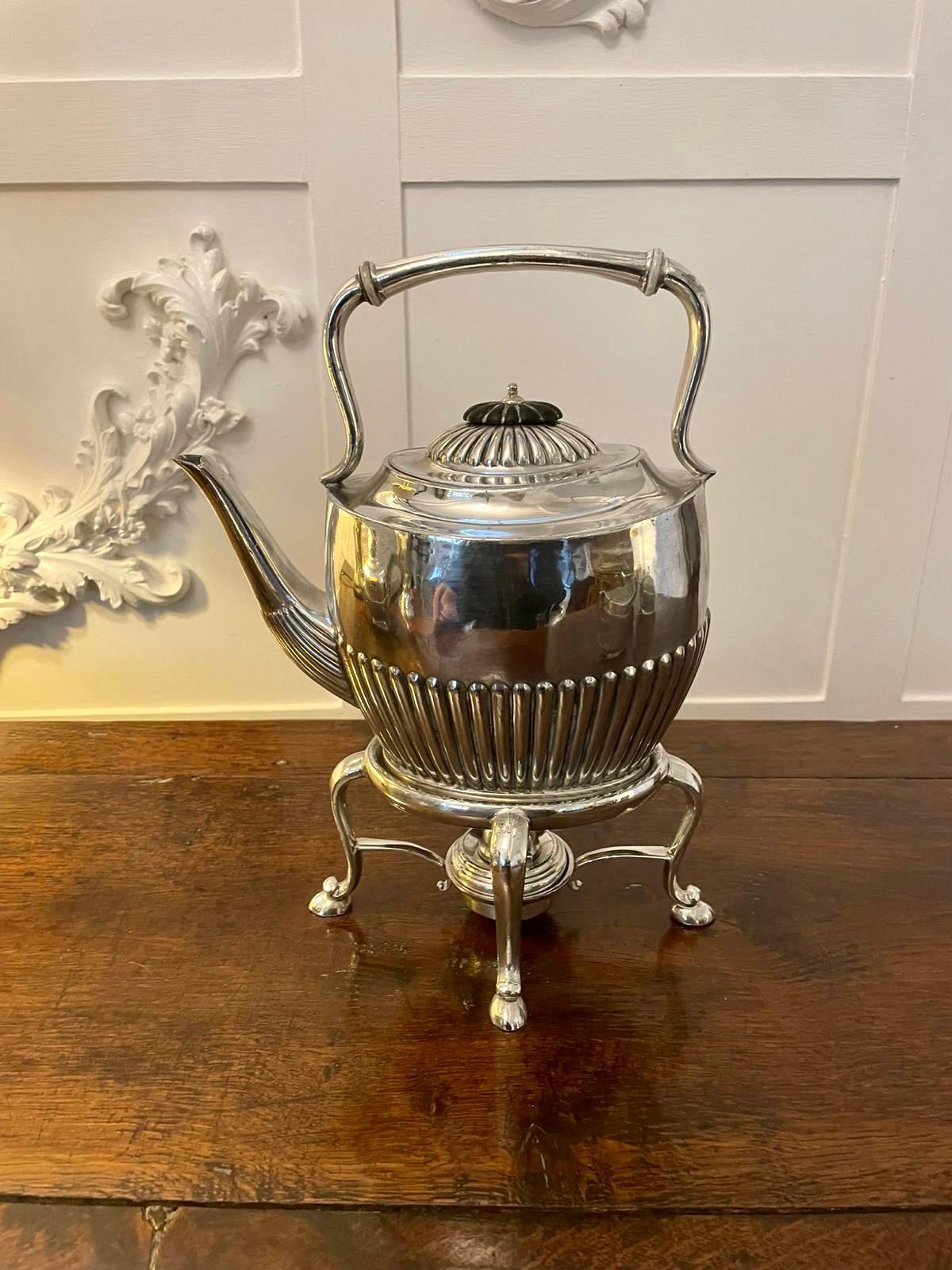 Unusual Antique Edwardian Quality Silver Plated 6 Piece Tea Set For Sale 6