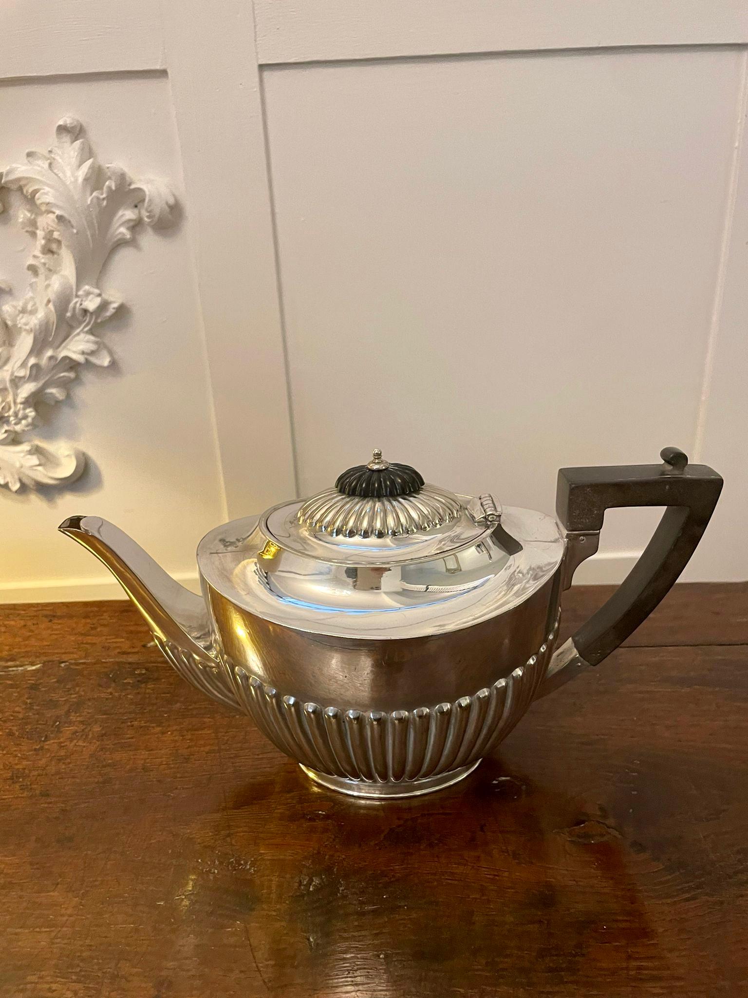 Unusual Antique Edwardian Quality Silver Plated 6 Piece Tea Set For Sale 2