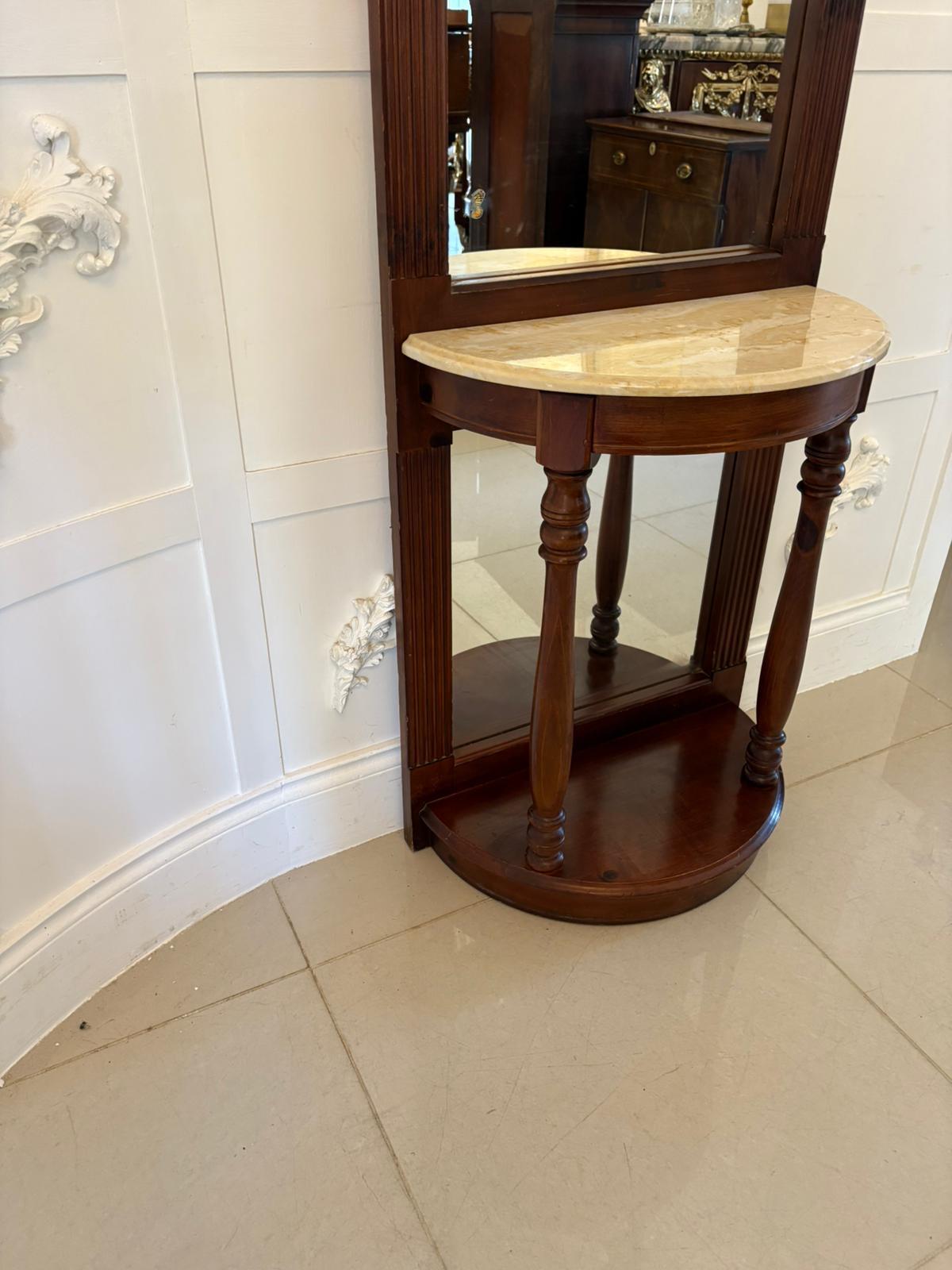 English Unusual Antique Edwardian Quality Walnut Hall Stand For Sale