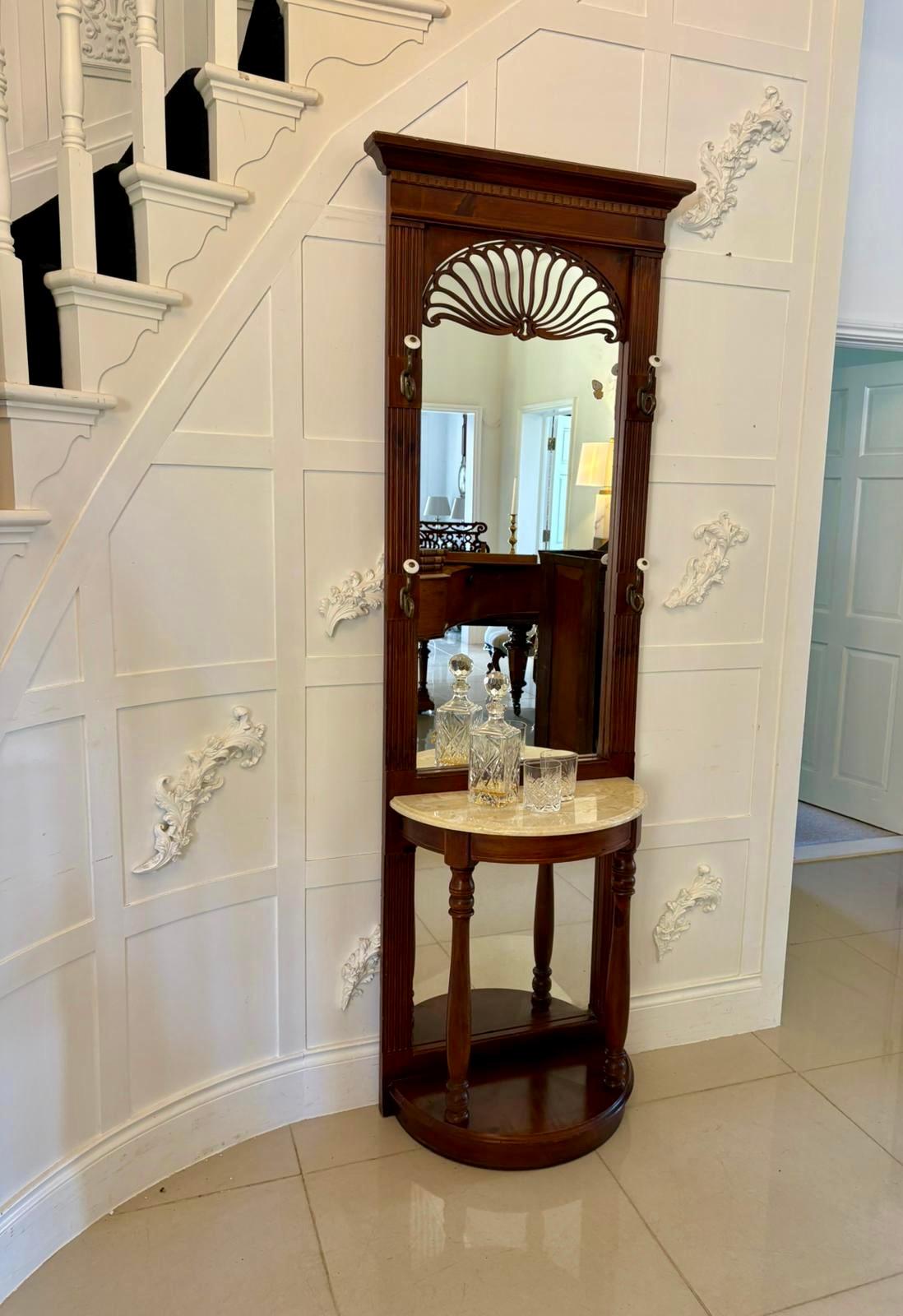 20th Century Unusual Antique Edwardian Quality Walnut Hall Stand For Sale