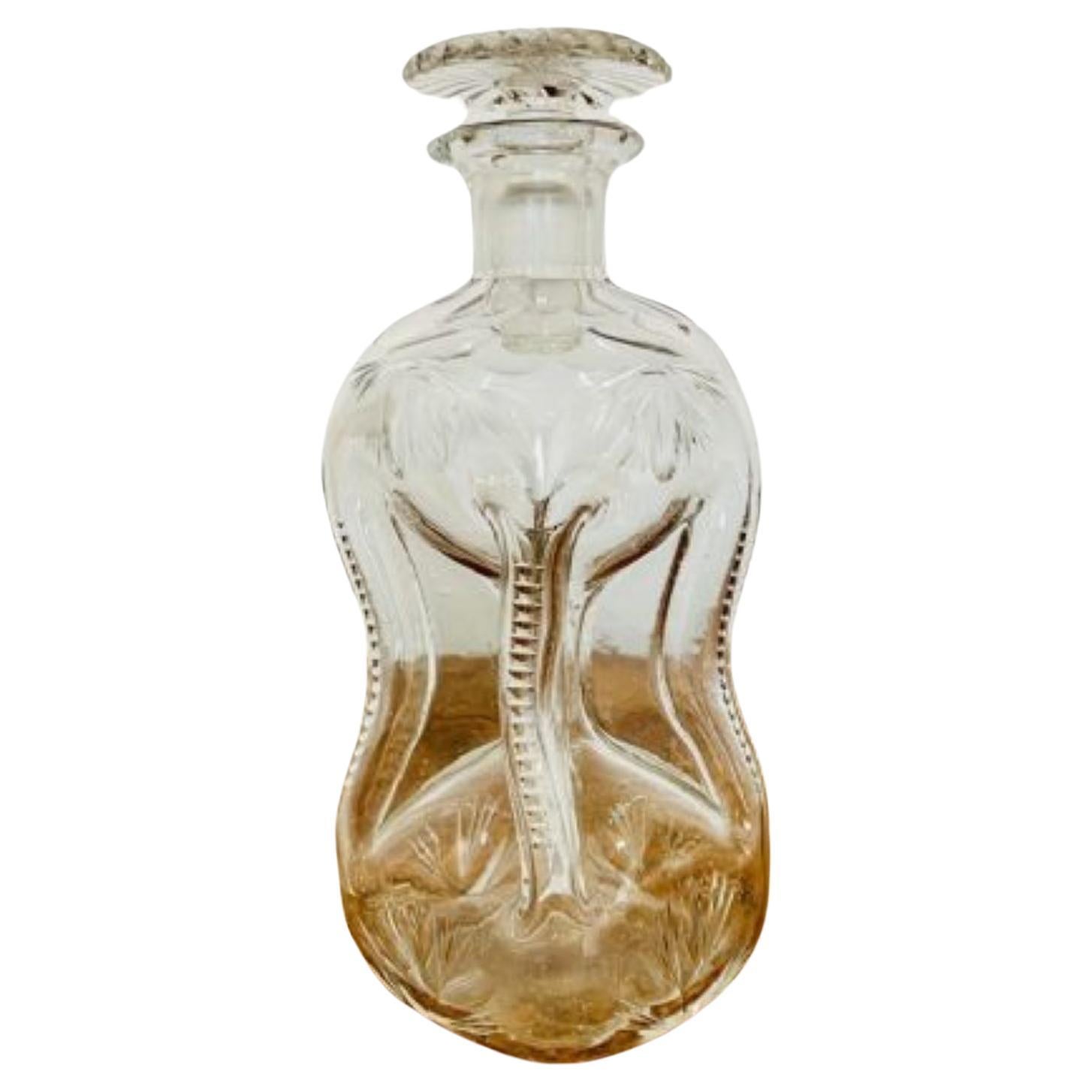 Unusual antique Edwardian shaped whisky decanter For Sale