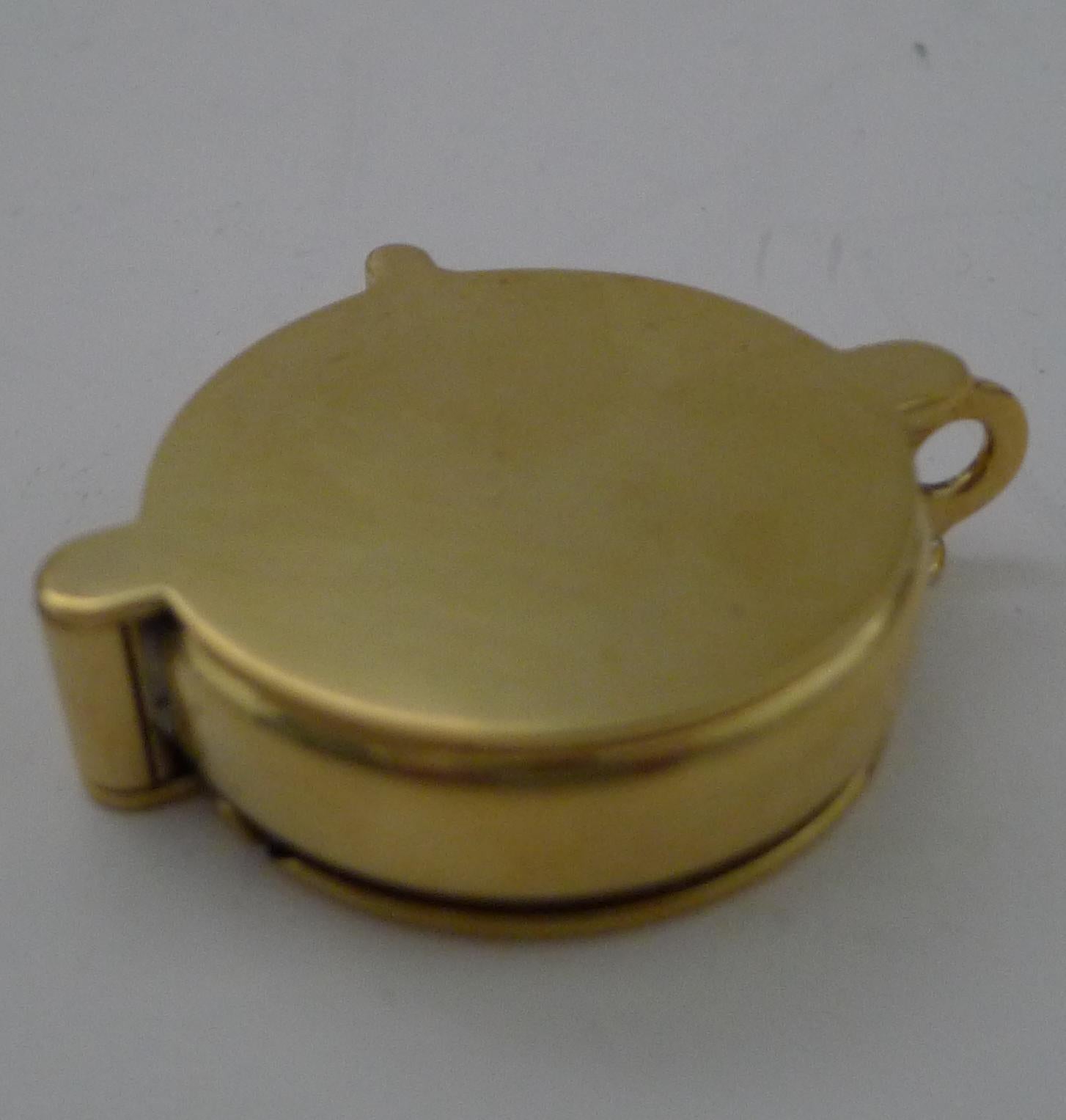 Unusual Antique English Folding Compass In Brass Case c.1900 1