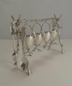 Unusual Antique English Silver Plated Egg Cruet, circa 1890 - Egg Cups