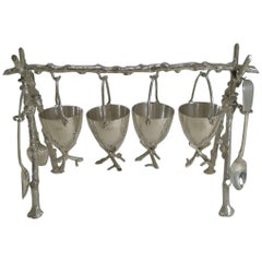 Unusual Antique English Silver Plated Egg Cruet, circa 1890 - Egg Cups