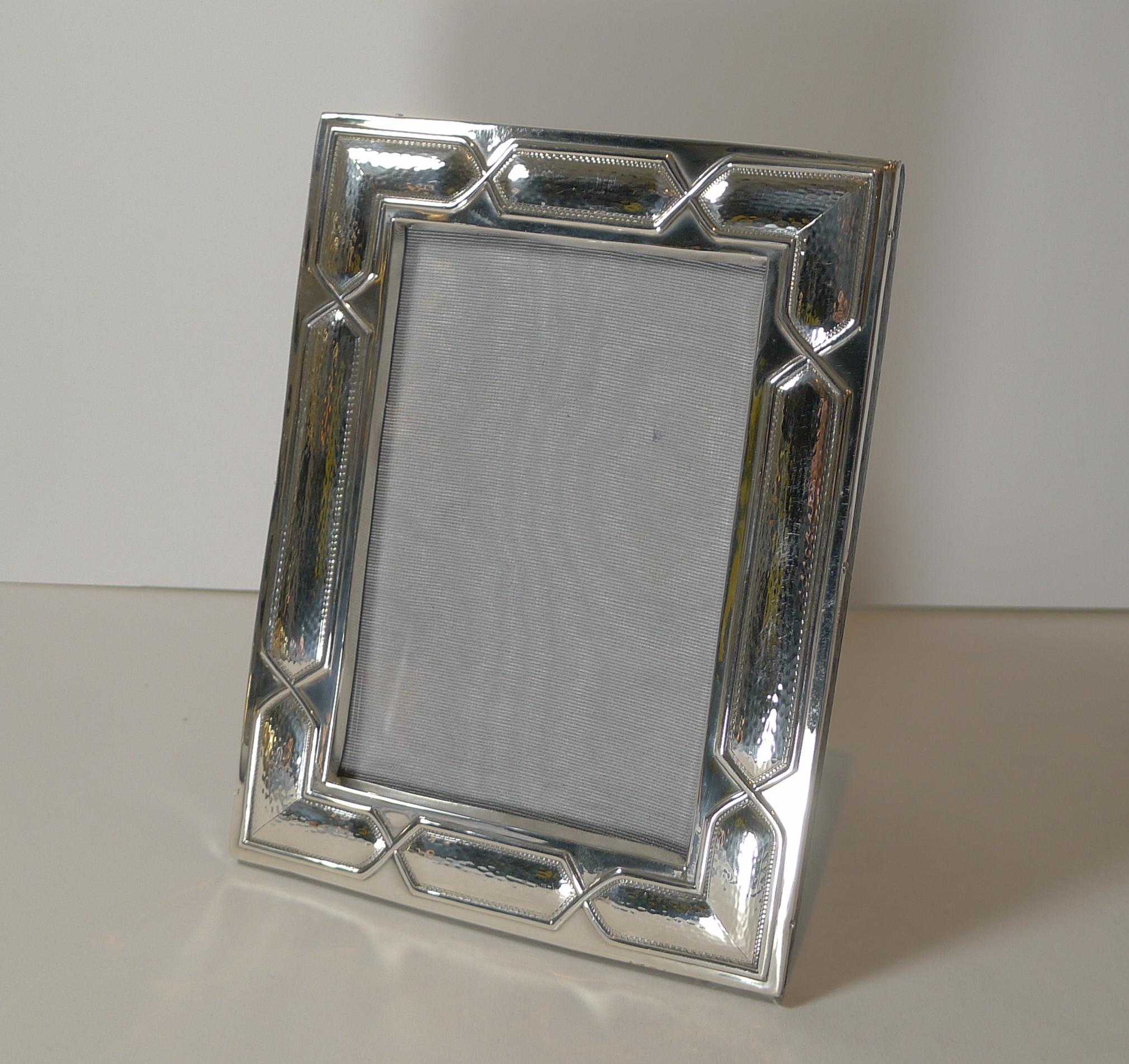 Edwardian Unusual Antique English Sterling Silver Photograph / Picture Frame, 1907