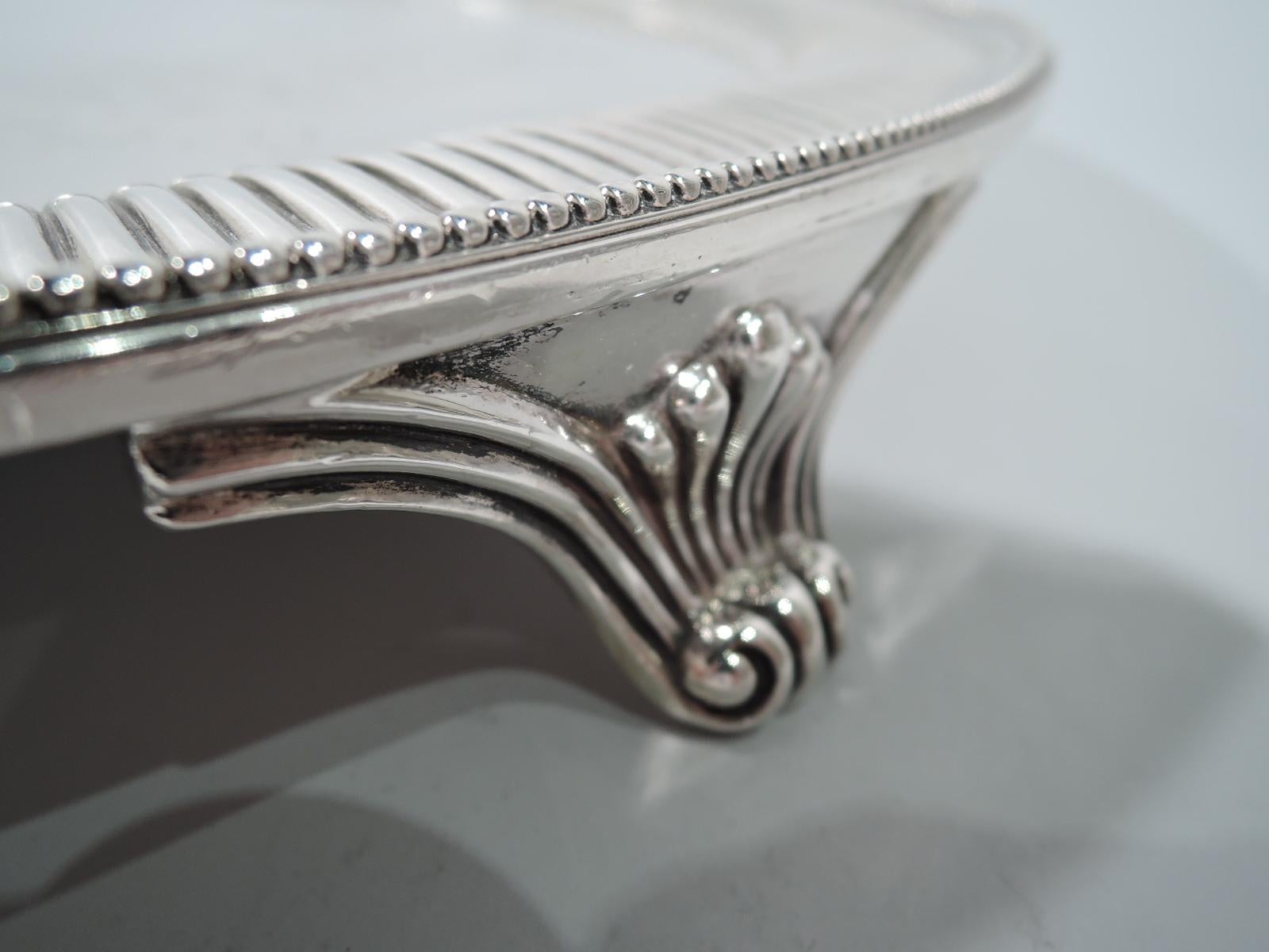 Unusual Antique English Sterling Silver Salver Tray 1