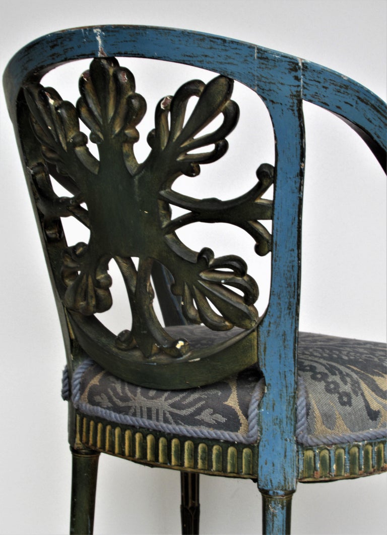 Unusual Antique French Armchair with Fraternal Symbols at 1stDibs