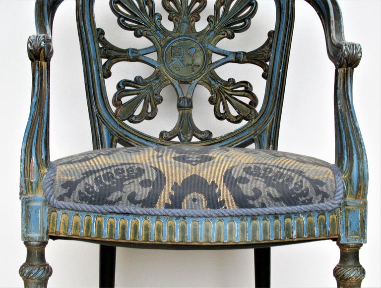 Unusual Antique French Armchair with Fraternal Symbols at 1stDibs