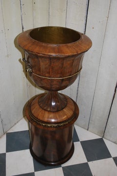 Unusual antique French classical mahogany  Urn Jardinière / Wine Cooler