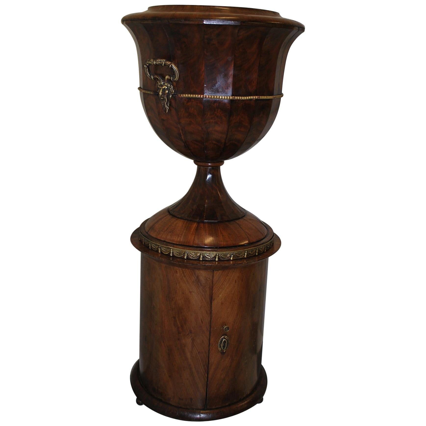 Unusual antique French classical mahogany  Urn Jardinière / Wine Cooler For Sale