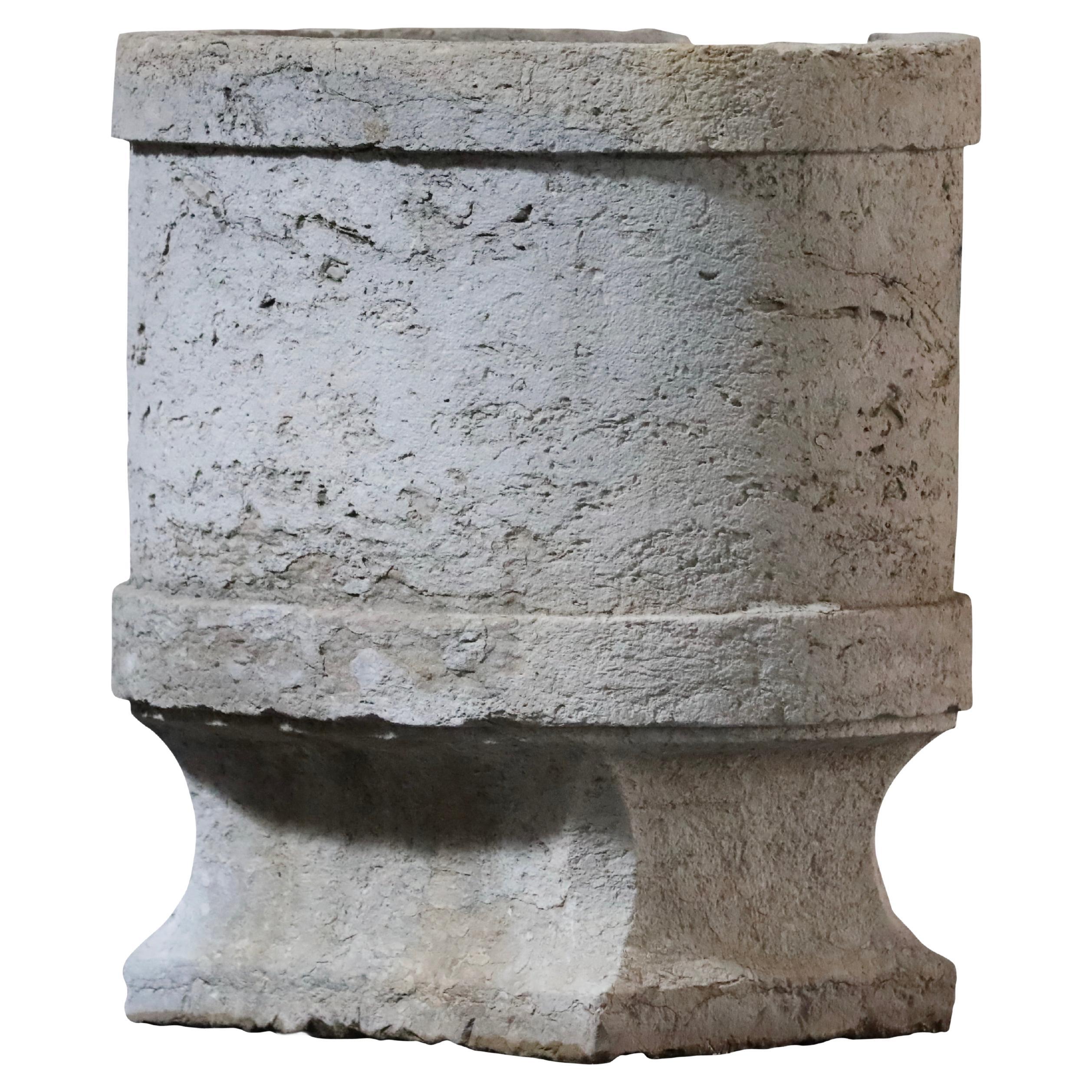 Unusual Antique French Hard Limestone Oval Outdoor Water Bassin For Sale
