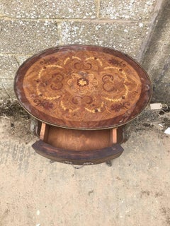 Unusual Antique French Inlaid Bedside Table, Louis XV