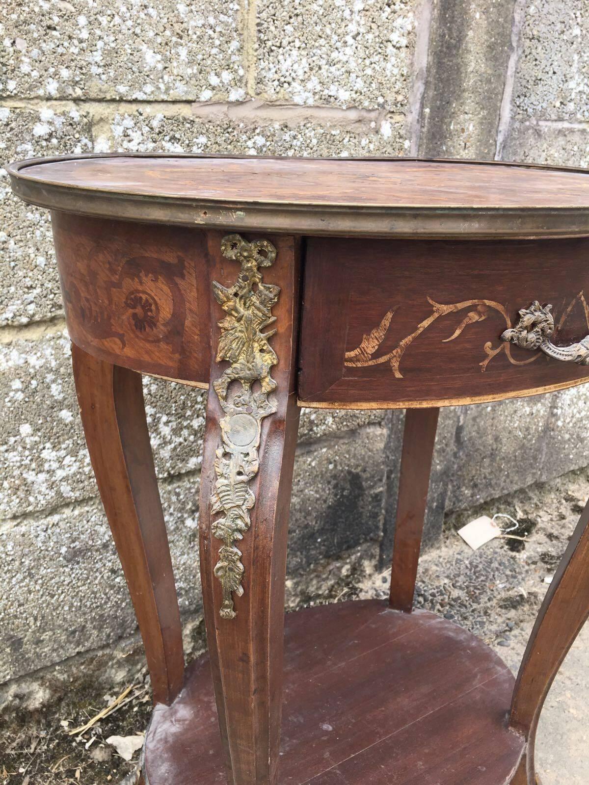 Unusual Antique French Inlaid Bedside Table, Louis XV In Good Condition For Sale In Lingfield, West Sussex
