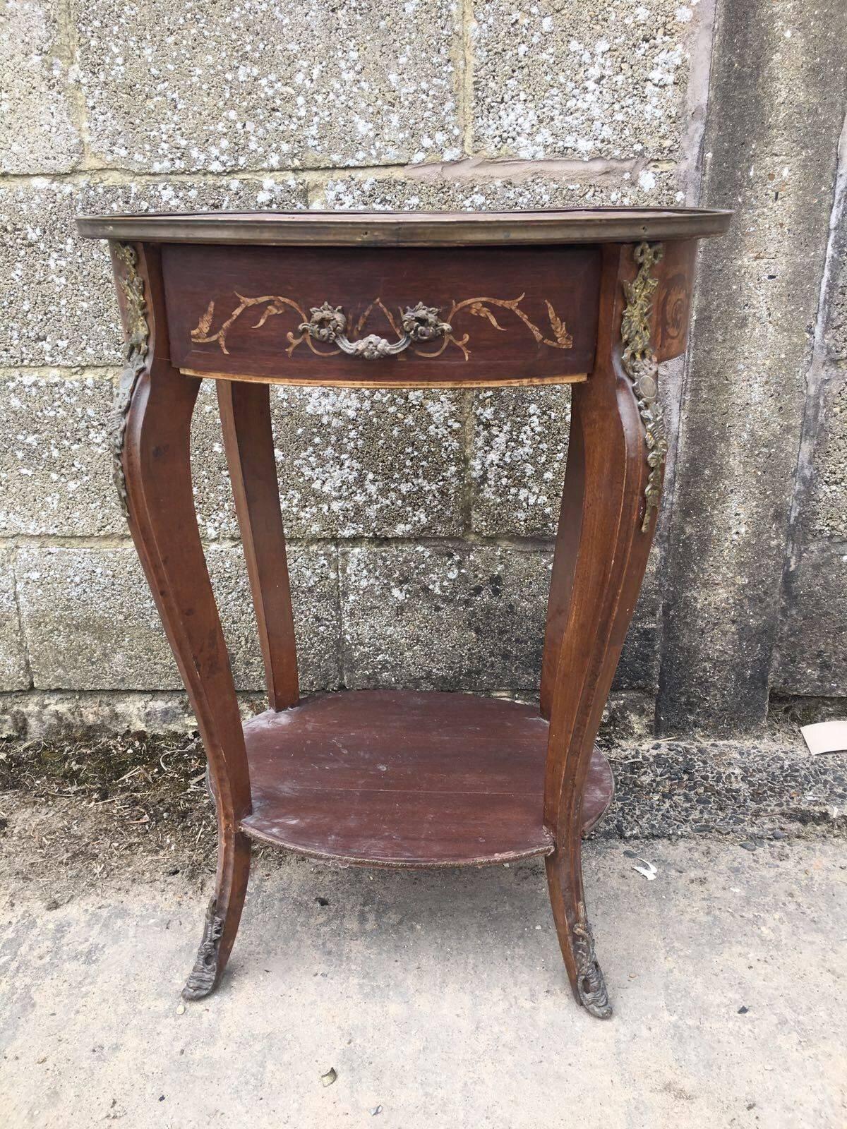 20th Century Unusual Antique French Inlaid Bedside Table, Louis XV For Sale